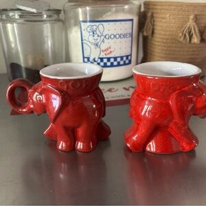 Frankoma Red Elephant Mugs